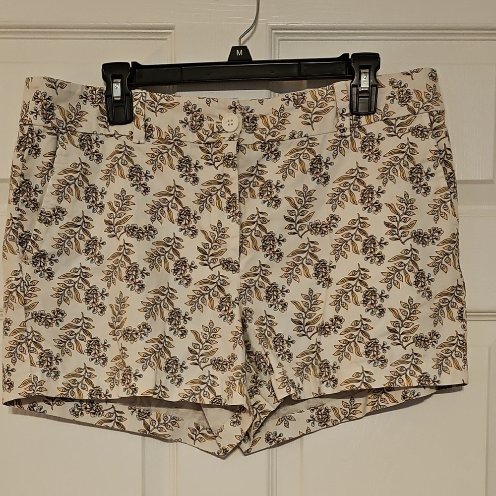 Loft Outlet Cream Print Shirts 4 Inch Inseam
